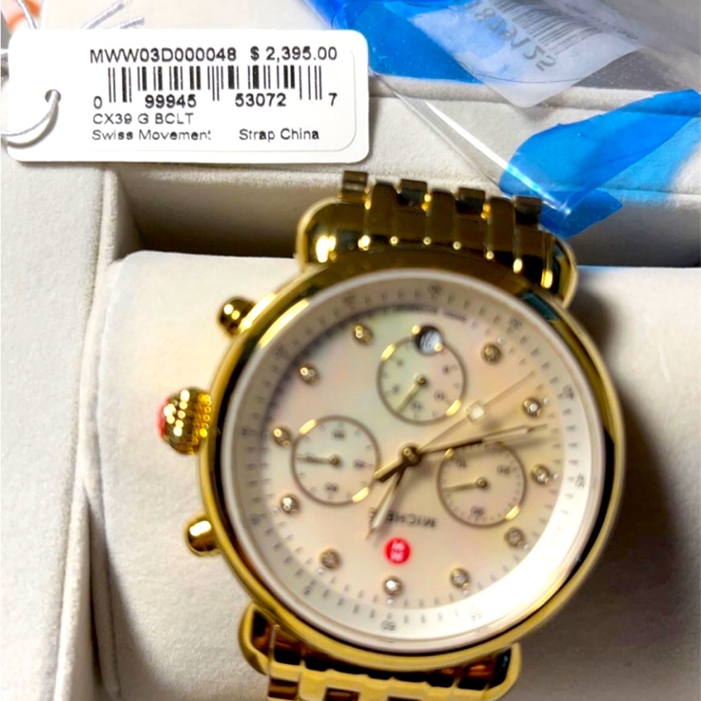 Michele Authentic Swiss Movement New Gold Watch